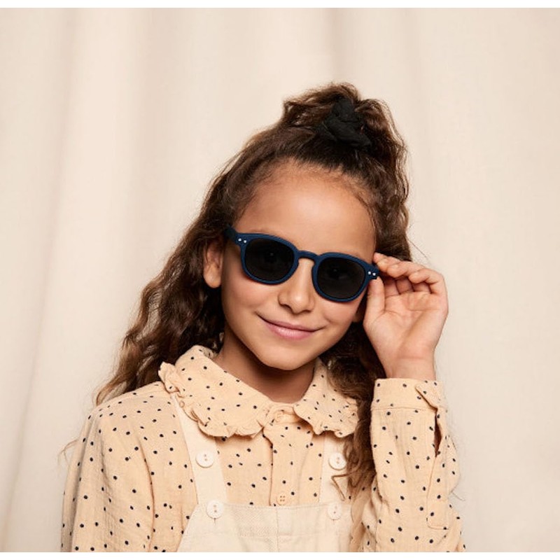 Ijipiji Junior Sunglasses for Kids, #C Model, Boston (Navy Blue/Gray),
