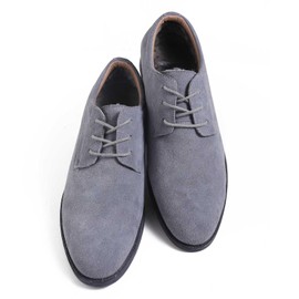 VSUDO Waxed Round 32" Grey Dress Shoe Laces for Men, 1/8" Thin Formal Business Oxford Shoe Strings, Dress Shoelaces for Men (2 Pairs-Grey-080CM)