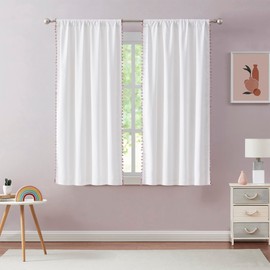VCNY Home Hopscotch - Curtains, Window Treatments with Rod Pocket Top, Kids Bedroom Decor (Meg Pink, 38" x 63")