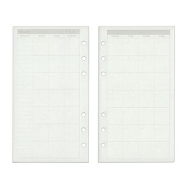 TSUKURIRO Refill Paper, 6 Holes, For Personal Notebook Set (Monthly Schedule, B6, Bible Size, 45 Sheets)
