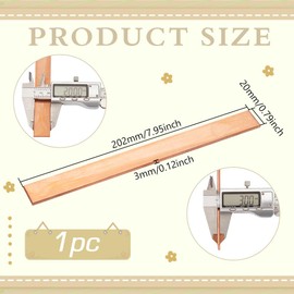 BENECREAT 200 x 20 x 3 mm Blank Rectangle Copper Flat Bar Stock Copper Sheet with Protective Film for Electroplating, Jewellery Plating