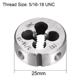 sourcing map 5/16-18 UNC Round Die, Machine Thread Right Hand Threading Die, Alloy Tool Steel Screw Thread Cutting Die