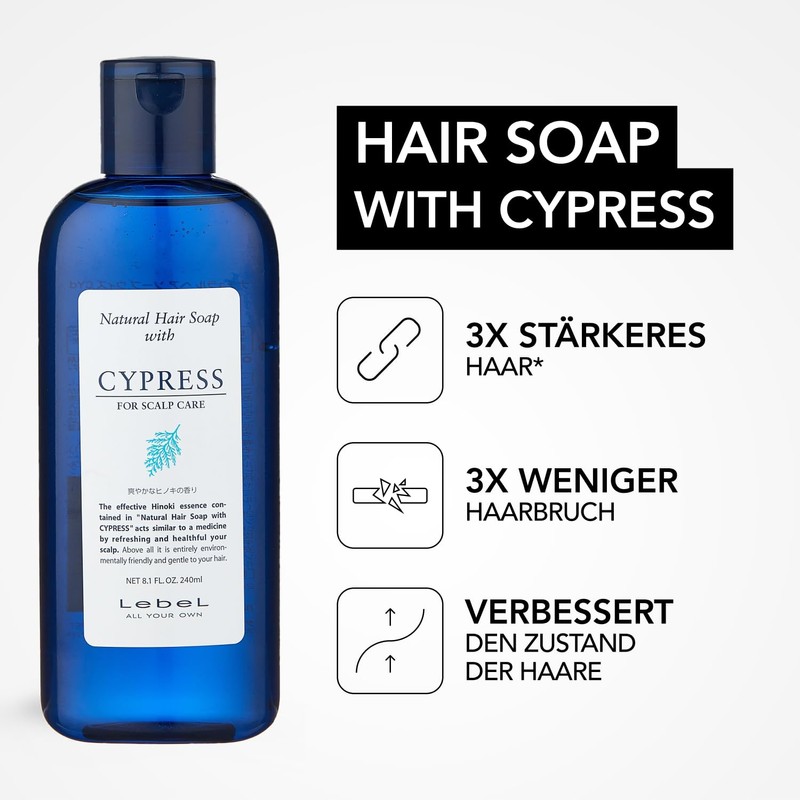 Natural Hair Soap with Cypress 8.5 fl oz (240 ml)