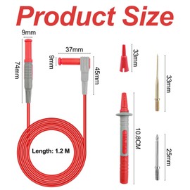 Nicrulp Pack of 8 Measuring Tips for Multimeter, Multimeter Cable, Test Leads for Multimeter, Test Lead Multimeter, Measuring Cable for Multimeter, Multimeter Accessories, for Voltage Circuit Tester