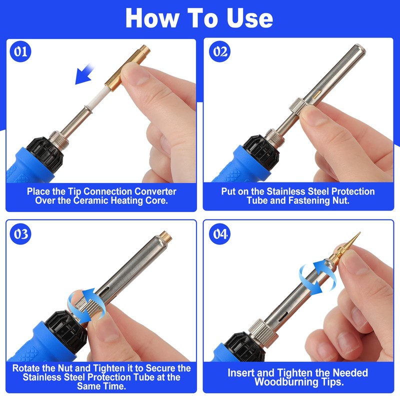 AOBOPLE Soldering Iron Tips for Threaded Inserts Set Include 90W