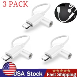 For Apple 3 PACK for IOS to 3.5mm Headphone Adapter Jack Aux Cord Dongle Converter NEW 🔥
