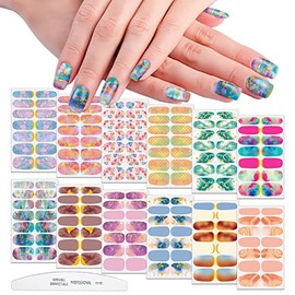 WOKOTO 12 Sheets 168 Pcs Marble Nail Stickers Full Nail Wraps Gradient Nail Wraps For Women Nail Polish Strips Stick On Nail Polish Stickers For Nails Gel Nail Stickers For Nails Strips Gel Nail Wraps