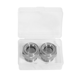 1/2" NPT Male 304 Stainless Steel Oil Sight Glass Hex Head Sight Plug Liquid Level Gauge Oil Indicator Sight Window for Air Compressor Gearbox Fittings Hydraulic Tank (2pcs 1/2" NPT Stainless Steel)