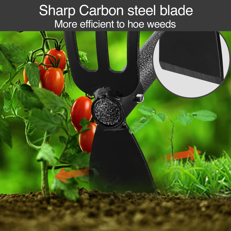 Hoe and Cultivator Gardening Hand Tools, Heavy Duty Stainless Steel