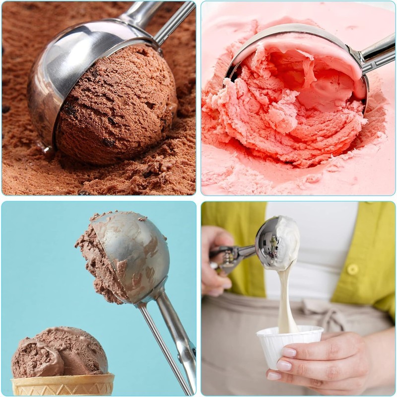 MEETOZ 3PCS Ice Cream Scoop, Premium Cookie Scoop Set, Small/Medium/Large