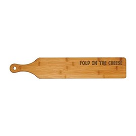 Birds Wood Shack Engraved Bamboo Paddle-Fold In The Cheese, Engraved Cutting Board
