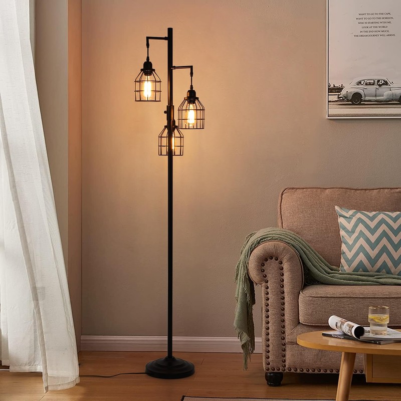 9MMML Floor Lamp for Living Room, Farmhouse Industrial Dimmable Floor