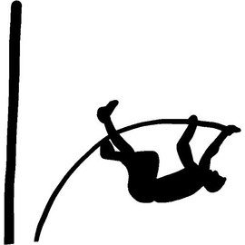 hBARSCI Pole Vault Vinyl Decal - 5 Inches - for Cars, Trucks, Windows, Laptops, Tablets - Outdoor - Grade 2.5mil Thick Vinyl - Black