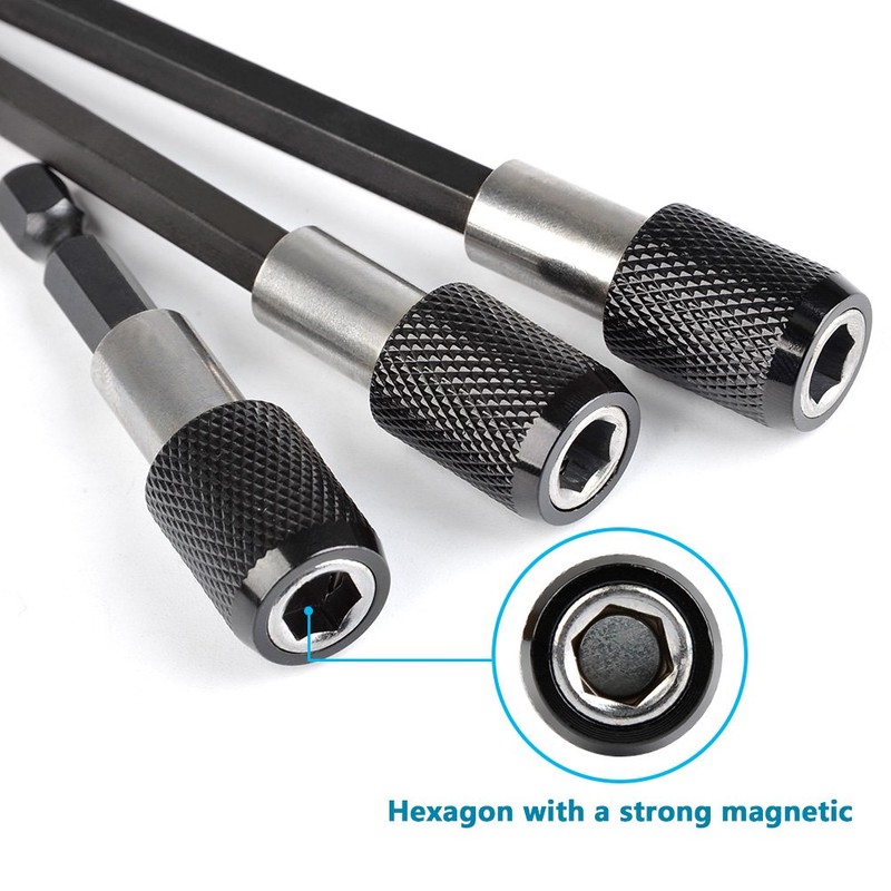 TIMESETL 3Pcs Drill Bit Extender, 1/4 Inch Hex Shank Quick