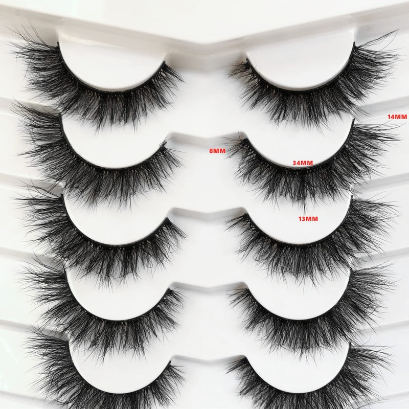 Pooplunch False Eyelashes Cat Eye Look Natural Fluffy Lashes Wispy