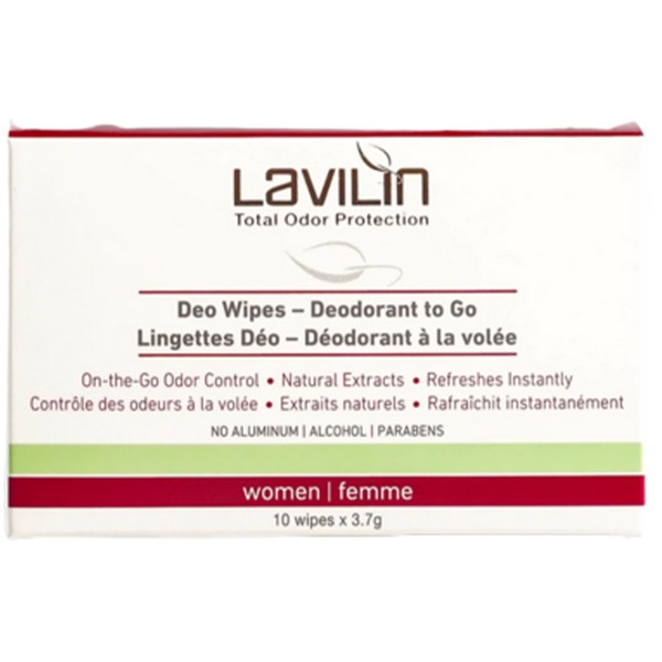 Lavilin Deo Wipes Deodorant To Go Women 10 Counts