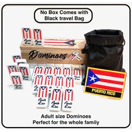 Puerto Rico Gifts Souvenirs Games Double six Dominoes Accessories de Puerto Rico Rican Boricua Quality (Boricua Domino & Travel Bag)