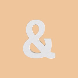 White Wooden Letter 10cm Large Wooden Alphabet Free Standing Wooden Letters for Arts Crafts Home Decor Children's Names Display, ＆