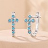 BABAMIA Turquoise Cross Hoop Earrings for Women Western Jewelry