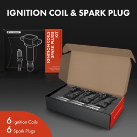 A-Premium Set of 6 Ignition Coil Pack and Iridium Spark Plugs Compatible with Jaguar F-Pace 2017-2020, XF 2013-2019, XJ 2013-2019, XE 2017-2019, F-Type 2014-2020, 3.0L