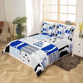 Kids Sports Duvet Cover Single Boys Golf Bedding Geometric Striped Comforter Cover Buffalo Plaid Quilt Cover Ball Game Bed Spread Cover Breathable All Season Bedding Set For Teens Adults