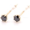 KASHIMA K18PG 0.1ct 1 Grain Black Diamond Earrings, pink gold,