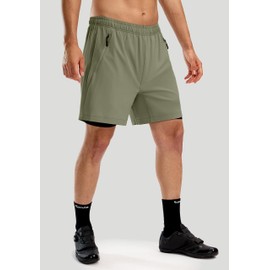 Bikewa - Pantalones cortos de bicicleta de montaña para hombre, 3D, acolchados, ajuste holgado, para equitación, ciclismo, ciclismo, bicicleta, motociclista, bolsillos con cierre