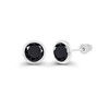 Solid 14K White Gold 6mm Round Natural Black Onyx Birthstone