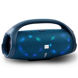 SANTANA BY CARLOS SANTANA Bluetooth Speaker- Dynamic LED Speaker with 24 Hours Playtime, IPX5 Waterproof, Impact Resistant, Integrated Controls, Pairable for Rock Solid Sound | Fuerza | Navy