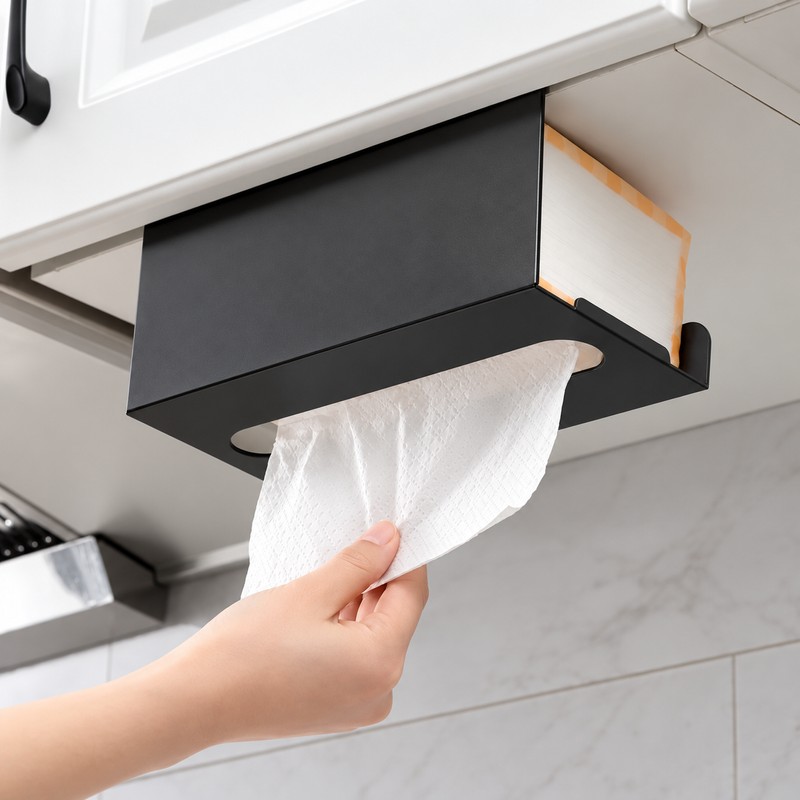 Under-Cabinet Paper Towel Holder for Kitchen and Bathroom – Space-Saving