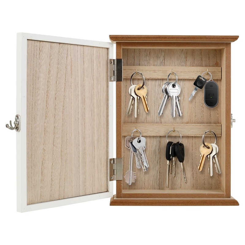 Wooden Key Box Wall Mount Wooden Key Holder Decorative Wall