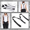LEX STANDARD BL009 Men's Suspenders, Rubber Belt, Bow Tie, Y-Shaped,