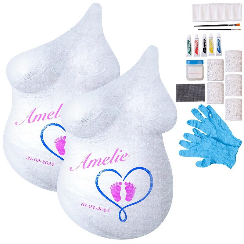 Your Design Plaster Casts 3D: Set of 2 Baby Belly