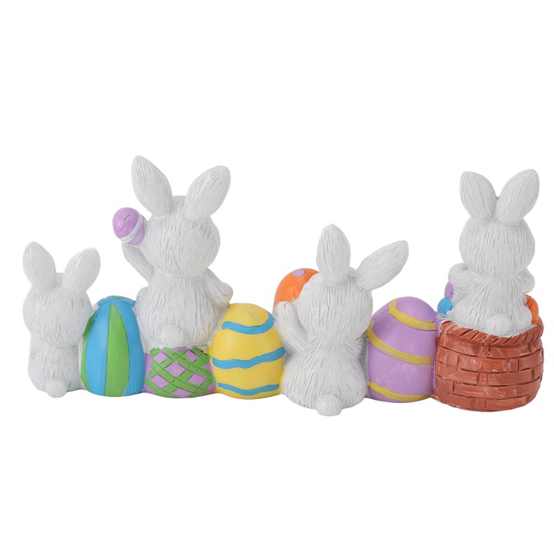 Easter Rabbit Decoration Multipurpose Vivid Cute Hand Painted Resin Rabbit