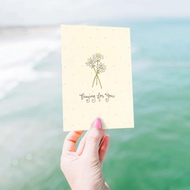 Shared Blessings Simple Daisy 1 Count Religious Praying for You Card, KJV Scripture Inside, Faith Based Get Well Encouragement, Envelope Included