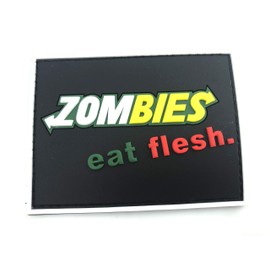 Zombies Eat Flesh Black PVC Velcro Emblem Badge Patch