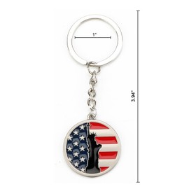 MUCOOS Independence Day Keychain American Flag Keychain with Statue of Liberty Flag Day Gifts USA Patriot Accessories