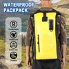 Waterproof Backpack Heavy Duty Roll-Top Closure Swim Bag with Front-Zipper