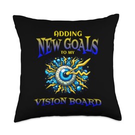 Adding New Goals Vision Board Motivational Throw Pillow