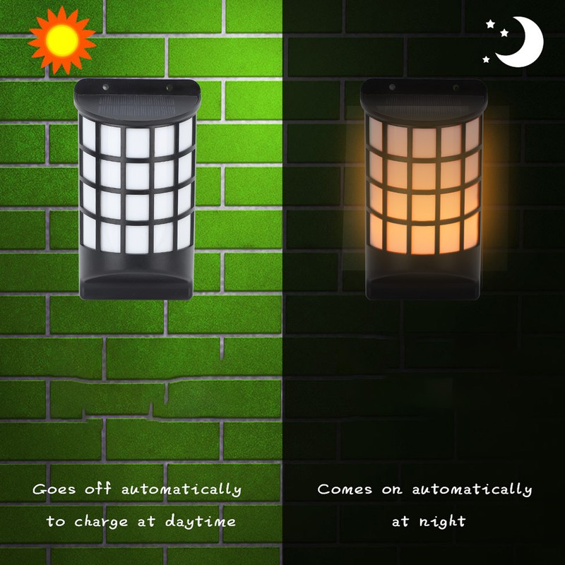 Solar Flame Wall Light Decorative LED Outdoor Wall Lamp IP65
