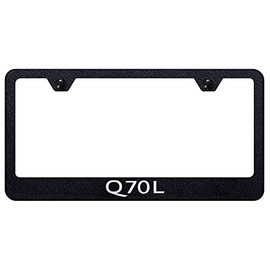 Au-TOMOTIVE GOLD Laser Etched Logo Stainless Steel License Plate Frame for Infiniti Q70L (Rugged Black)