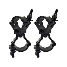 1-1/2" Truss Dual Swivel Coupler Clamp Stage DJ Lighting Clamps 1.49-1.57 inches Heavy Duty Aluminum Alloy 220lbs for 38-41mm OD Pipe 2 Pcs (Black)