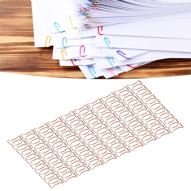 100pcs Shaped Paper Clips Electroplating Rose Gold Series Metal Portable
