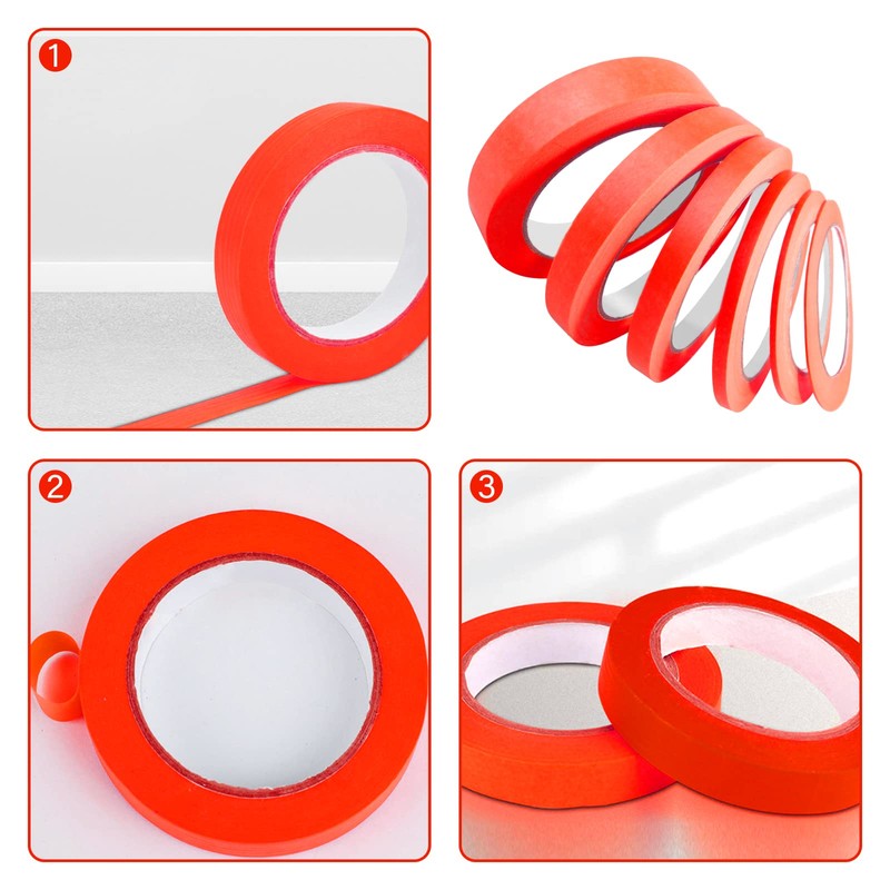 6 Rolls Fine Line Tape 1/16, 1/8, 1/5, 2/5, 1/2,