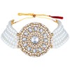 Aheli Kundan Pearl Choker Multi Layered Collar de cuentas Pendientes