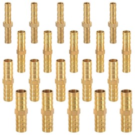 BUOSHUO Pack of 20 hose connectors, hose connector for water hose, hose connector, brass, petrol hose, fuel line, air line (6 mm/8 mm/10 mm/12 mm)