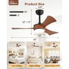 Sofucor 42 Inch Ceiling Fans with Lights-Modern Brown Small Bedroom