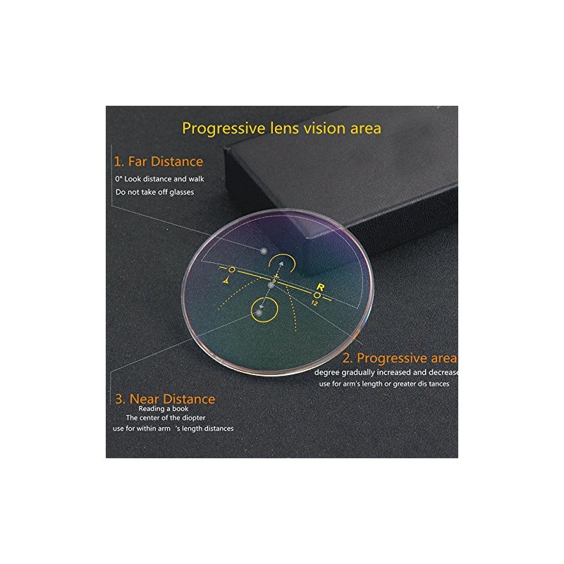Multifocus anteojos + anti azul bloque de luz filtro reduce