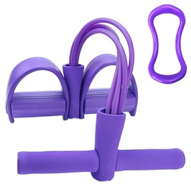 Tube Resistance Bands with Handle, Fitness Pull Rope with Fitness Ring - Ideal as Abdominal Exercise Equipment & Leg Exerciser, Pedal Resistance Bands with Handle (Purple)