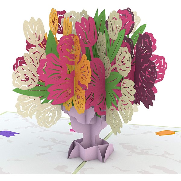 Lovepop® 3D Pop-Up Card Tulip Bouquet Greeting Card with Tulips